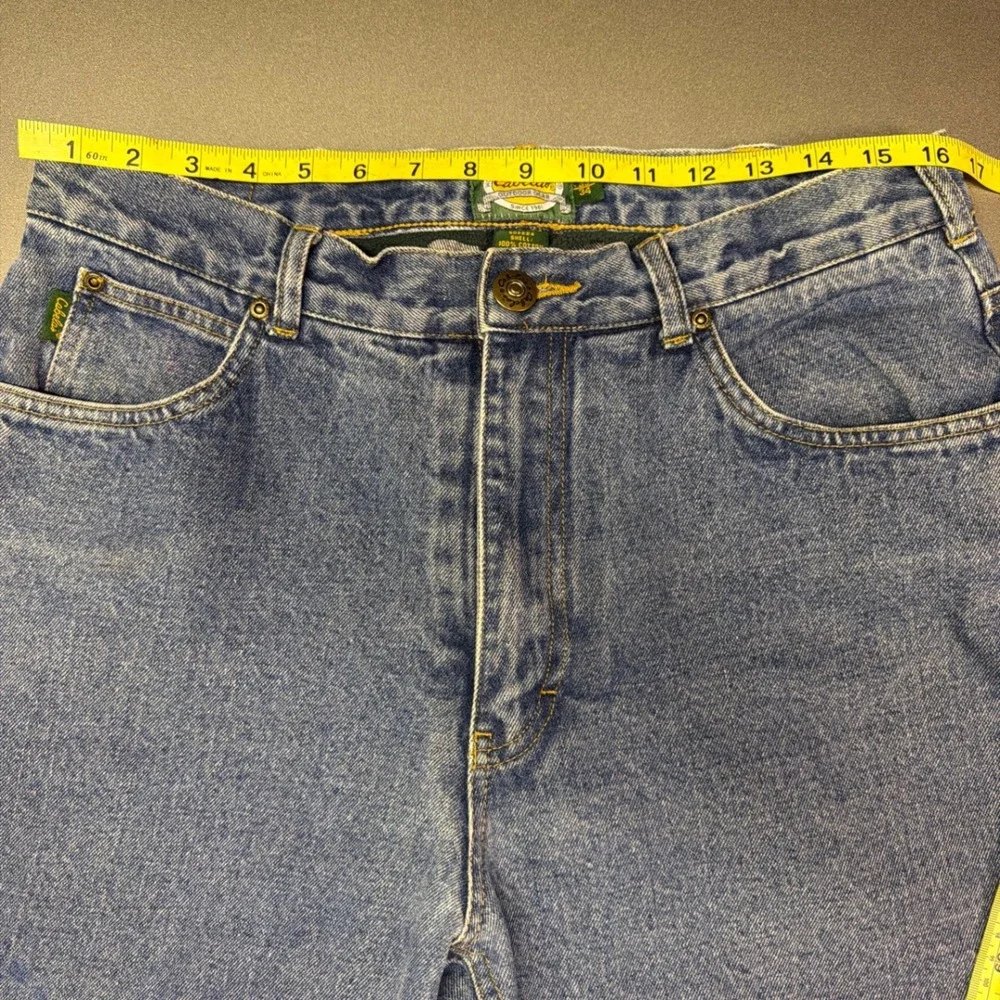 Cabelas Fleece Lined Denim Jeans Mens 33x34 Medium Wash Raw Hem Cutoff‎ Rugged